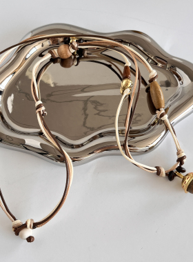 新品斯瓦山丘图腾小象榛果孔雀石串珠大象长项链女复古小众毛衣链