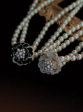 安妮花开小香风山茶花珍珠项链