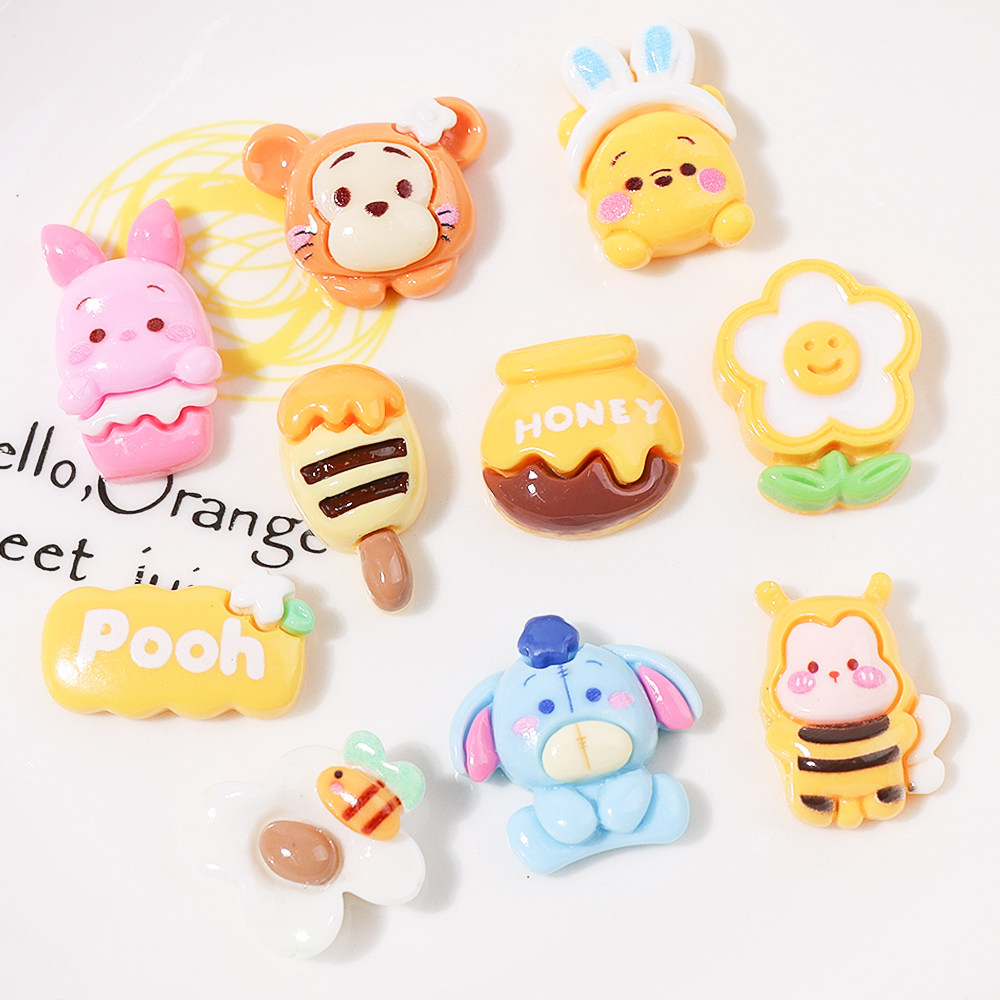 卡通小熊蜜蜂树脂饰品配件diy奶油胶自制手机壳发夹头绳手工配饰,淘宝优惠券,粉丝福利购,淘宝优惠卷