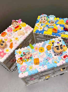 奶油胶DIY蜡笔小新首饰盒