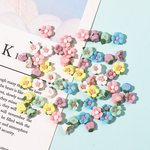 仿真陶瓷花小花diy手机壳仿真奶油胶材料包手工滴胶制作树脂配件 - 图0