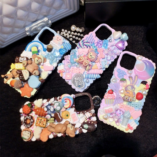 Мультяшная пижама, кремовый чехол для телефона, набор материалов ручной работы, барсетка, комплект, DIY