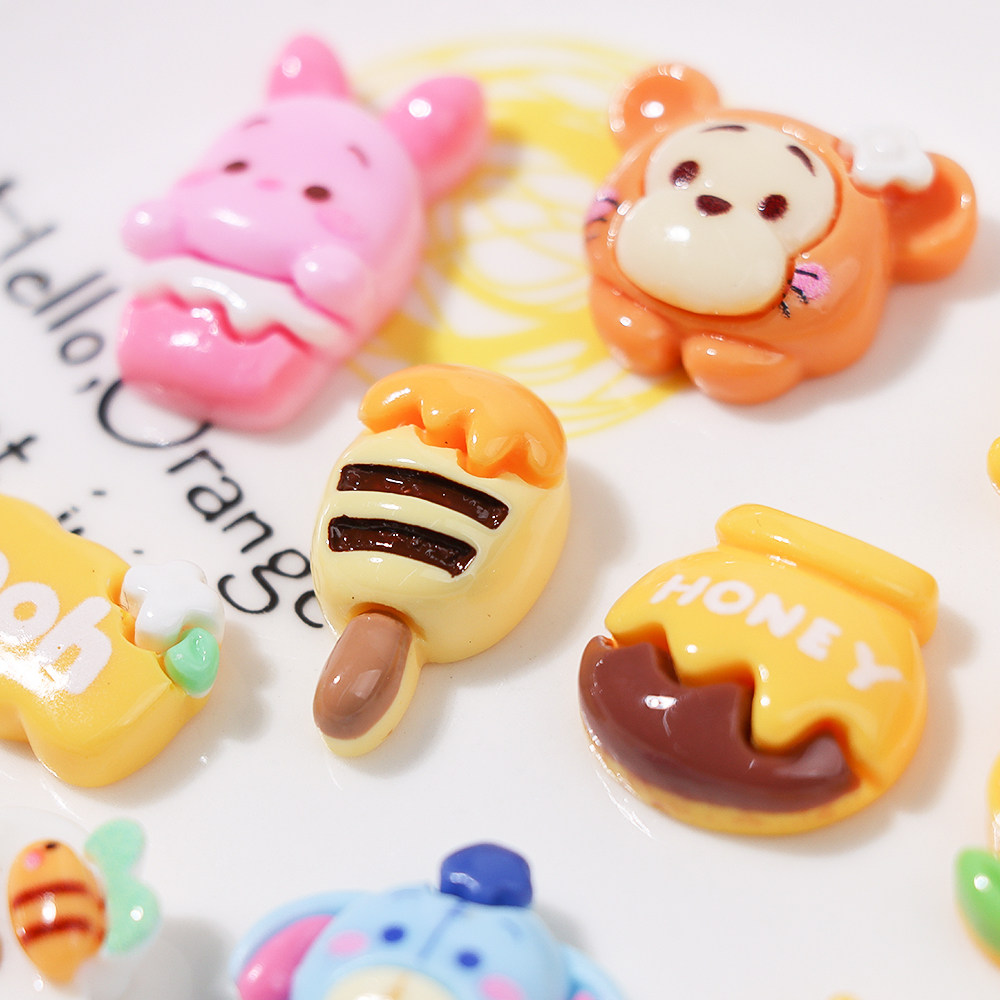 卡通小熊蜜蜂树脂饰品配件diy奶油胶自制手机壳发夹头绳手工配饰,淘宝优惠券,粉丝福利购,淘宝优惠卷