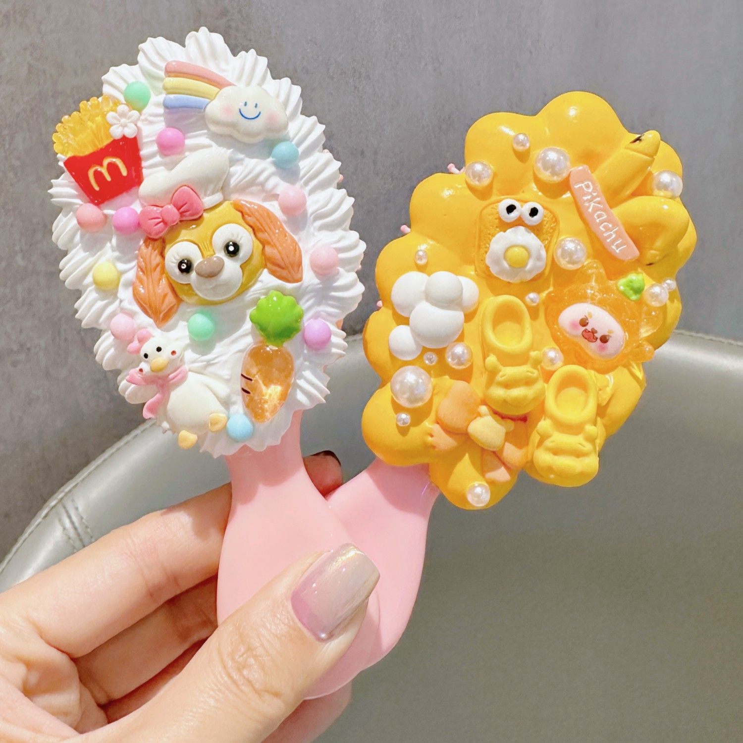 diy卡通公仔气垫梳卷发梳奶油胶手工制作材料包套装树脂小配件,淘宝优惠券,粉丝福利购,淘宝优惠卷