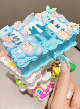 奶油胶书本带锁收纳盒diy材料包手工自制儿童女生礼物玩具