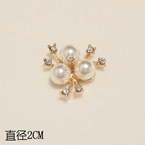 珍珠花树叶兔头合金饰品发饰配件手机壳手工diy制作贴钻材料包g - 图2