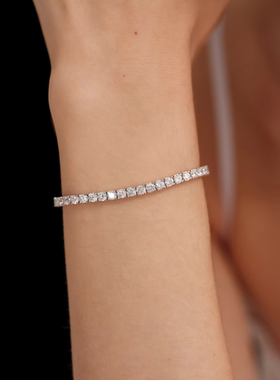 满钻手链女网球链排钻锆