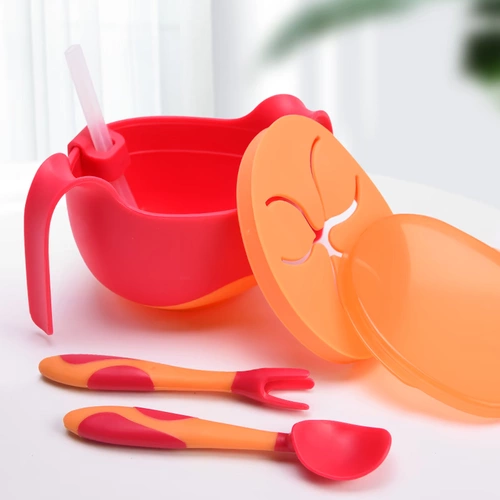 Детская трубочка, обеденная тарелка, посуда, комплект, «три в одном»