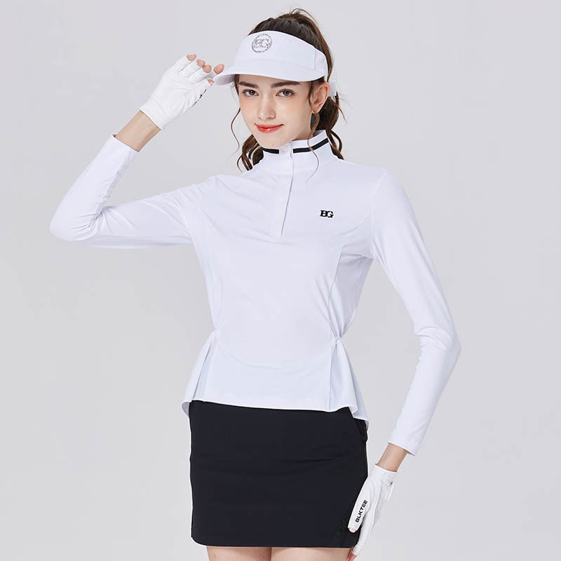 BG秋冬高尔夫衣服上衣女长袖T恤韩版两领穿搭女士后收腰运动球衣,淘宝优惠券,粉丝福利购,淘宝优惠卷