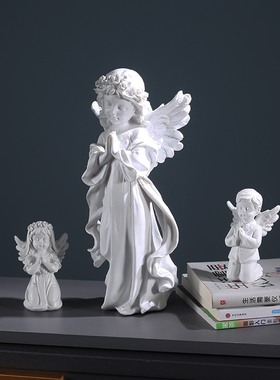 法式风天使艺术品雕像两边小摆件