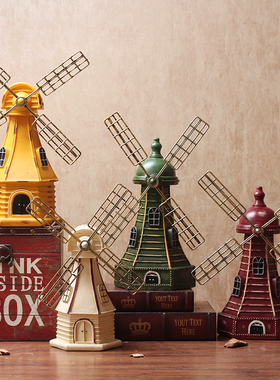 欧式复古工艺摆件经典风车咖啡厅