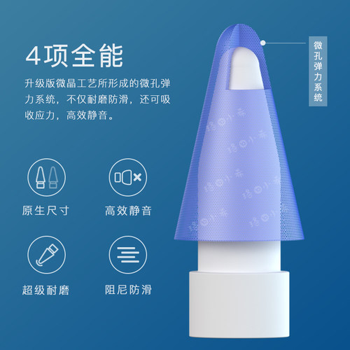 珞小希原装笔尖适用苹果apple pencil笔尖ipad一二代静音防滑笔头 - 图1