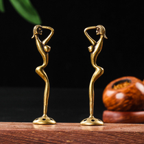 Pure Copper Goddess Smoke Bucket Press Stick Personality Design Shred Press Rod Smoke Fighting Tool Accessories Collection Art Press Stick