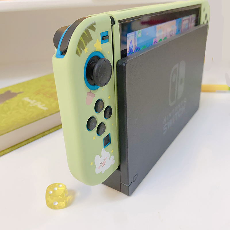 星之森刺猬松鼠nintendo switchOLED适用保护壳套少女绿色软可爱-图2