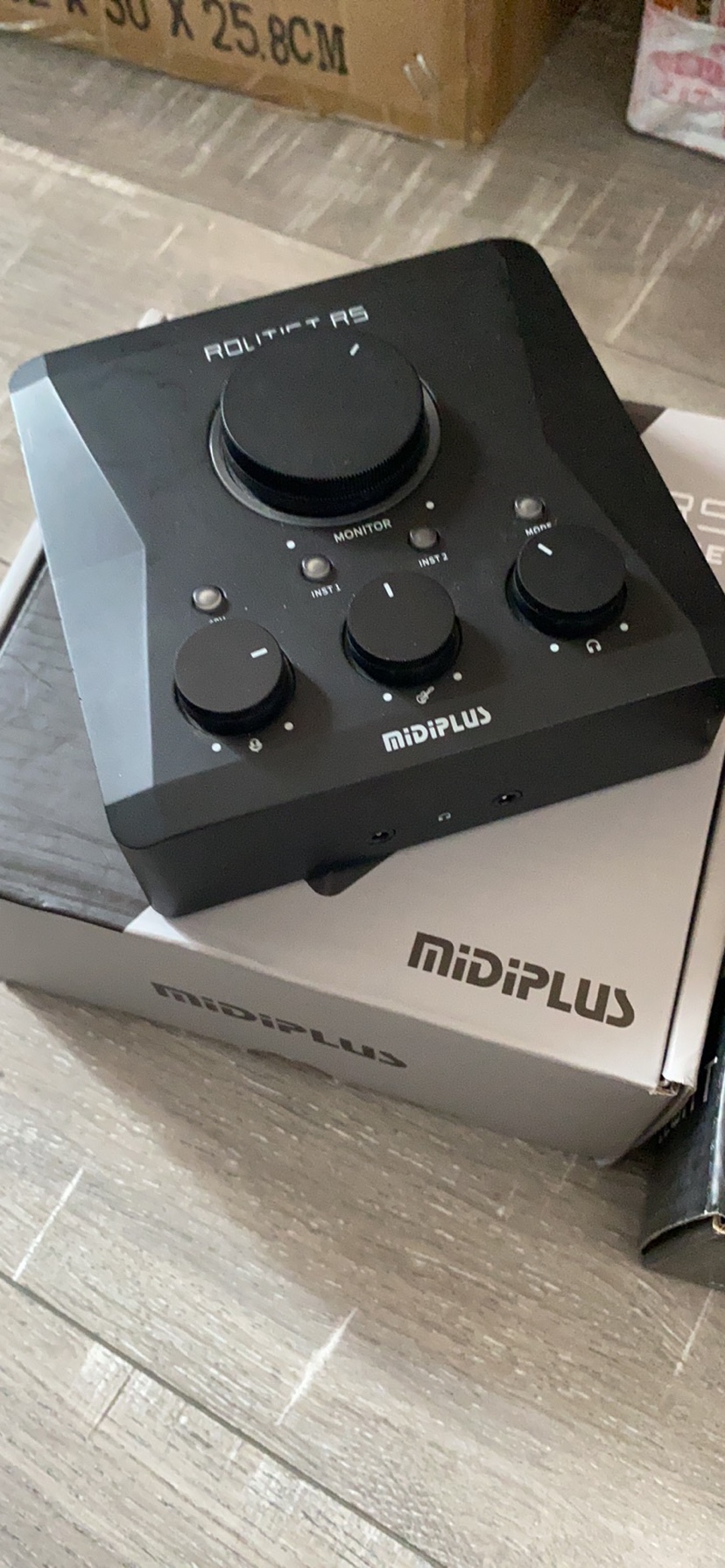 二手midiplus迷笛rs外置声卡莱维特电容麦克风话筒套装包调试机架-图0