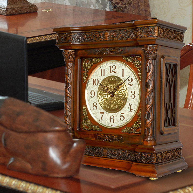 正品金钟宝进口水曲柳实木座钟复古台钟客厅静音坐钟摆钟报时钟表,淘宝优惠券,粉丝福利购,淘宝优惠卷