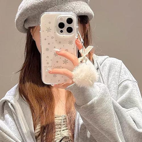 ins简约雪花适用OPPO Reno9/13手机壳14/10/11小众FindX8s/6/7/15新款12PRO硅胶A93S防摔A58X大孔A6全包A72女 - 图0
