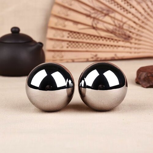 不生锈304不锈钢健身球手球中老年手玩球户外保健按摩球实心钢球 - 图0