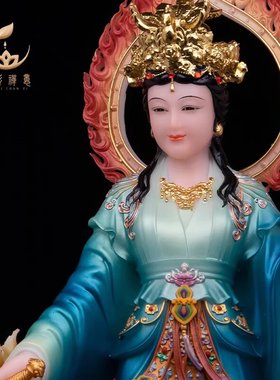 汉白玉九天玄女神像九天圣母娘娘战神踏凤凰玄女家用供奉桌面摆件
