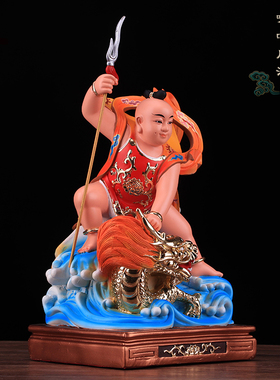 哪吒神像中坛元帅彩绘居家摆件