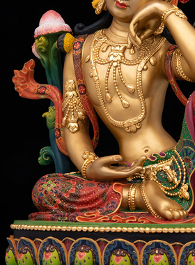 台湾纯铜古彩密宗思维观音菩萨佛像藏传尼泊尔观音菩萨像供奉摆件