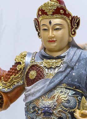 汉白玉五显华光大帝神像三眼马天君马王爷灵官家用供奉装饰摆件