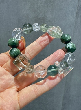 无注册商标天然绿发晶手链