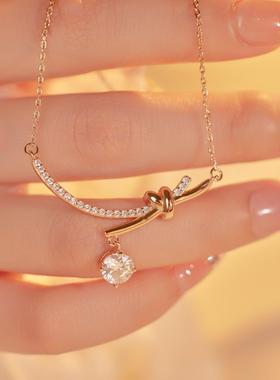 莫桑钻2024新款纯银锁骨链