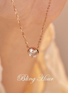 高级感925银莫桑石泡泡项链1克拉2克拉单钻吊坠女简约百搭锁骨链