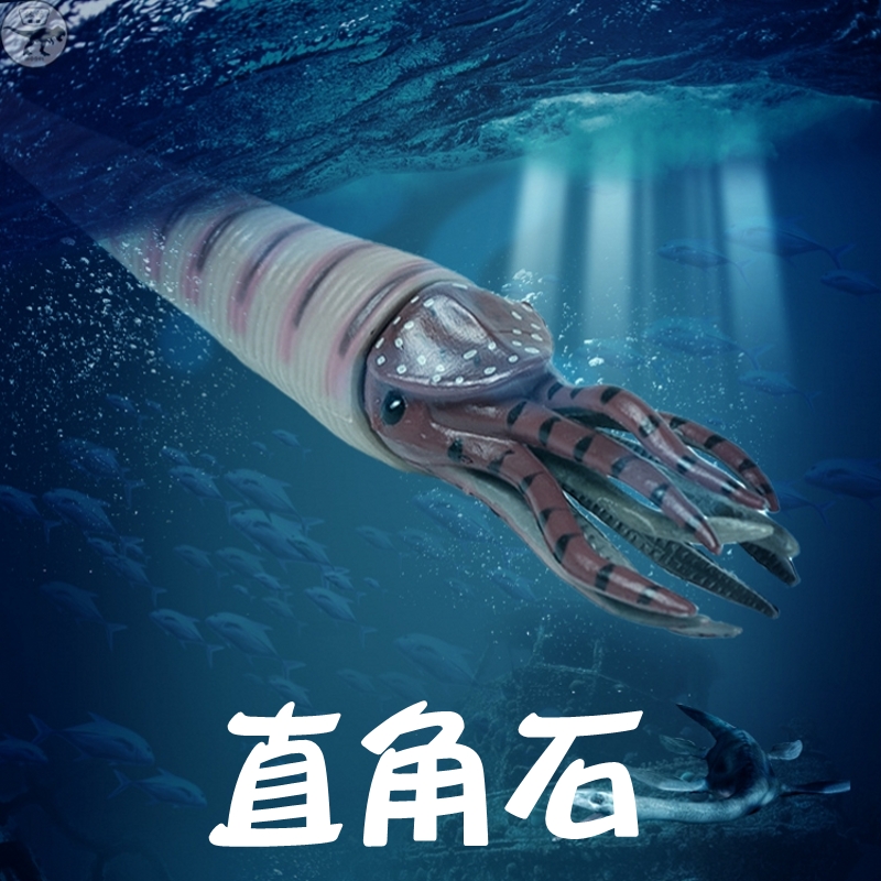 儿童仿真远古时代动物玩具模型直角石史前海洋生物奥陶纪奇虾鱼龙-图0