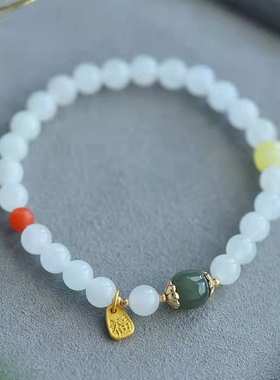 6mm白色和田玉成色好水头足