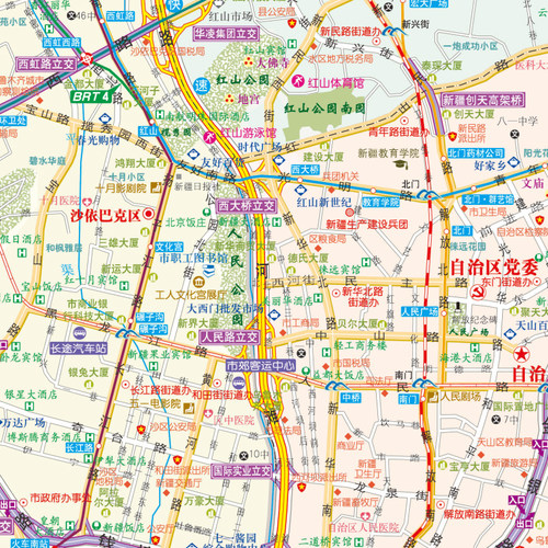 2025年新版 新疆维吾尔自治区交通旅游图 乌鲁木齐市街道大比例城区地图 景点路线 旅游出行参考交通详图 正版 现货 - 图2