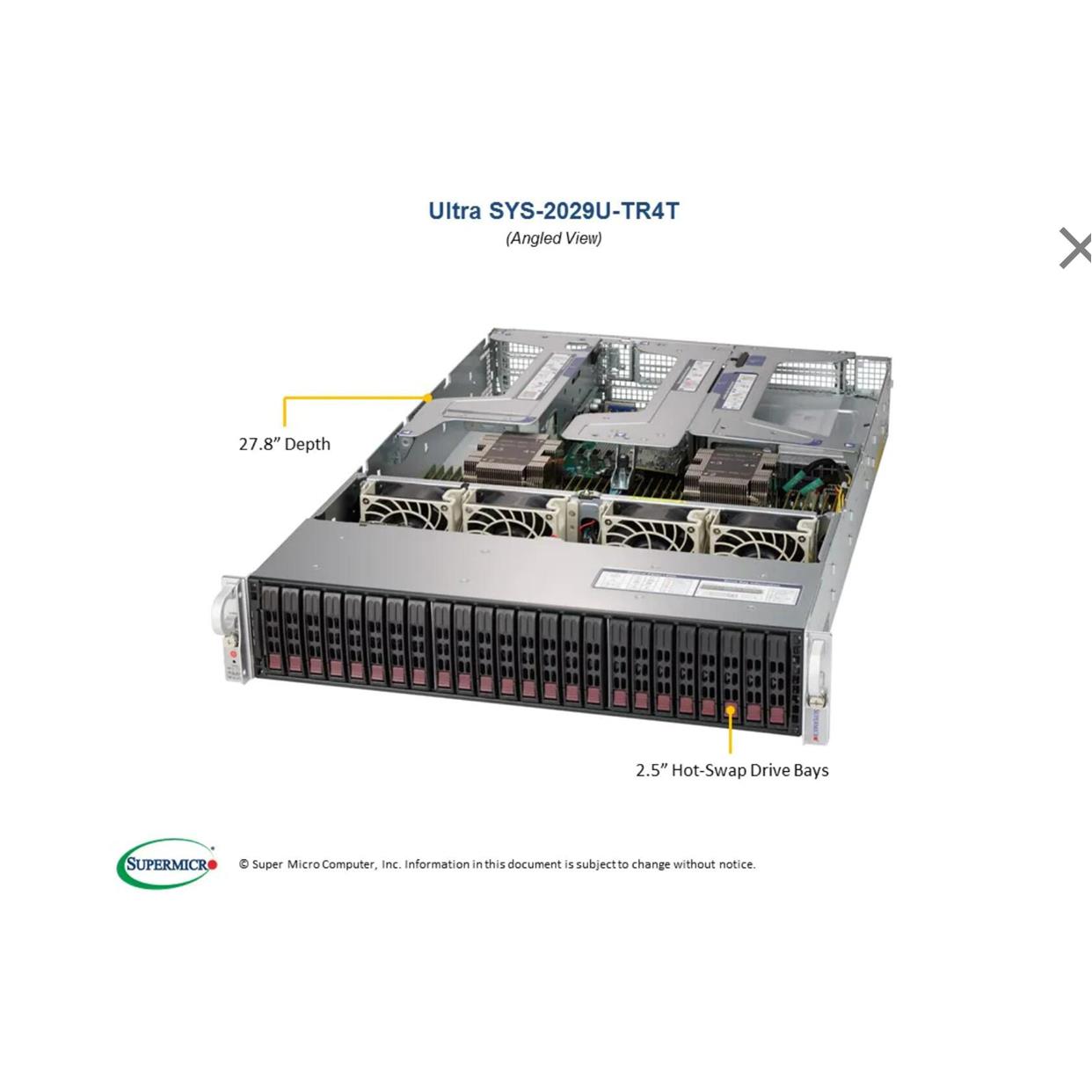 超微 2029U-TR4T ，2U 24盘位，1000w冗余钛金，4口万兆,7xPCIE询 - 图1