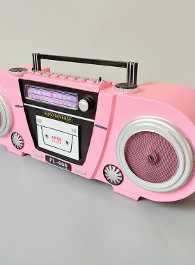 复古怀旧铁艺老式录音机收音机电视机模型摆件创意装饰品摄影道具