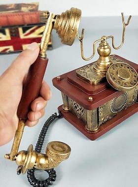 老式铁艺听筒电话机模型装饰摆件