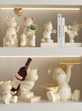 奶油风客厅酒柜卧室订婚结婚摆件