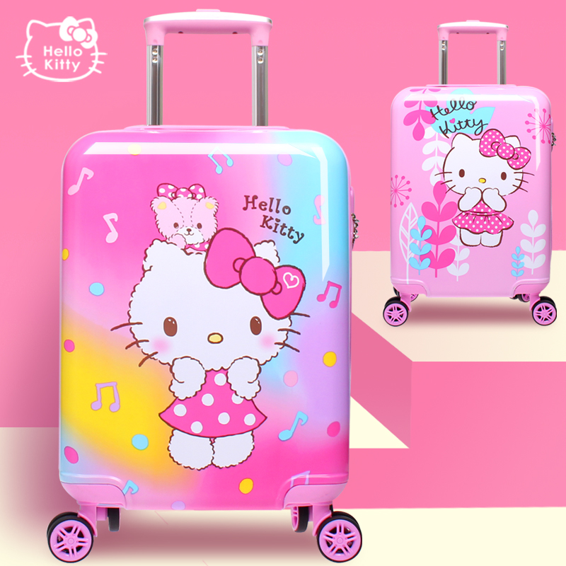 hellokitty儿童行李箱女童公主旅行箱18寸可坐拉杆箱18寸万向轮新 - 图0