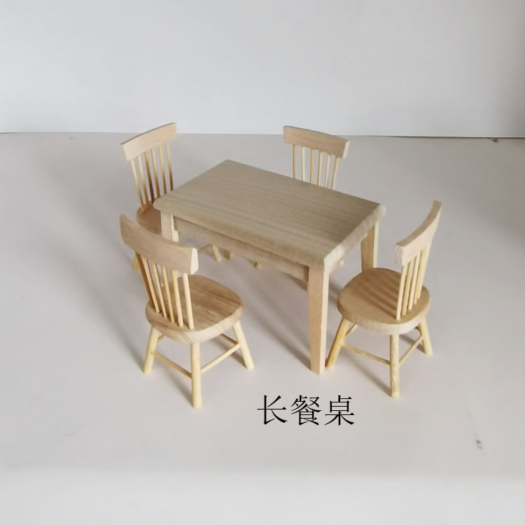 1:12娃娃屋dollhouse迷你木制小家具模型过家家玩具餐厅套件D444 - 图0