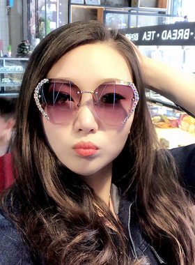 镶钻太阳镜女网红韩版防晒