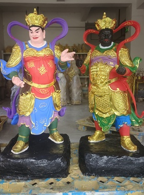 树脂玻璃钢神像佛像大型寺院道观供奉摆件四大天王护法像1.3米