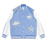 [Tide woo Exclusive] Fear Original Galaa Graffiti Baseball niform Blue и White Contrasting Stitching Elice Ryeve Japane Jacket