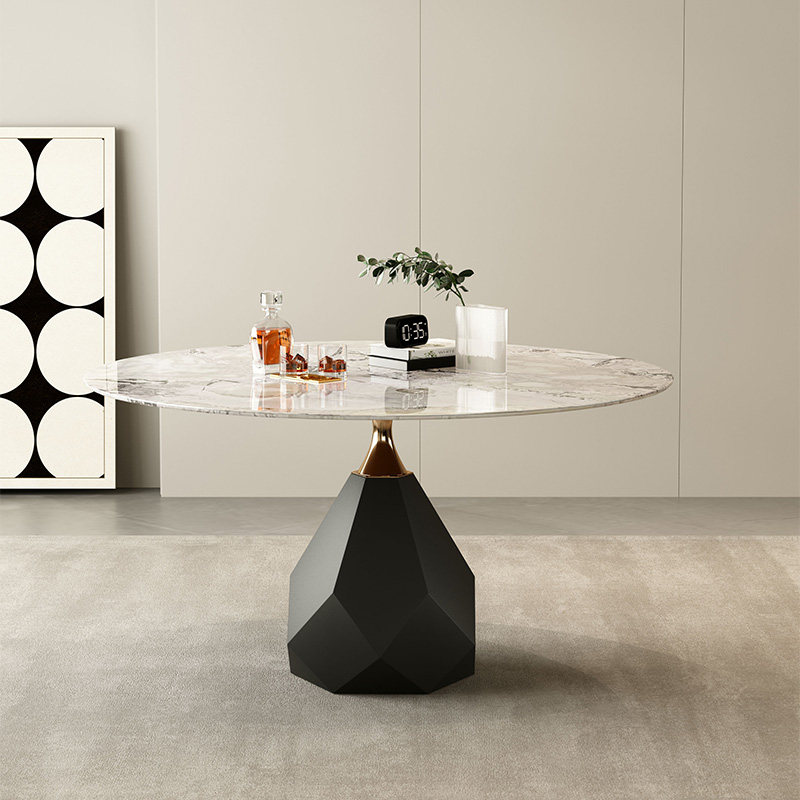 进口纯天然奢石餐桌芬迪白大理石圆桌高级现代轻奢简约小户型法式,淘宝优惠券,粉丝福利购,淘宝优惠卷