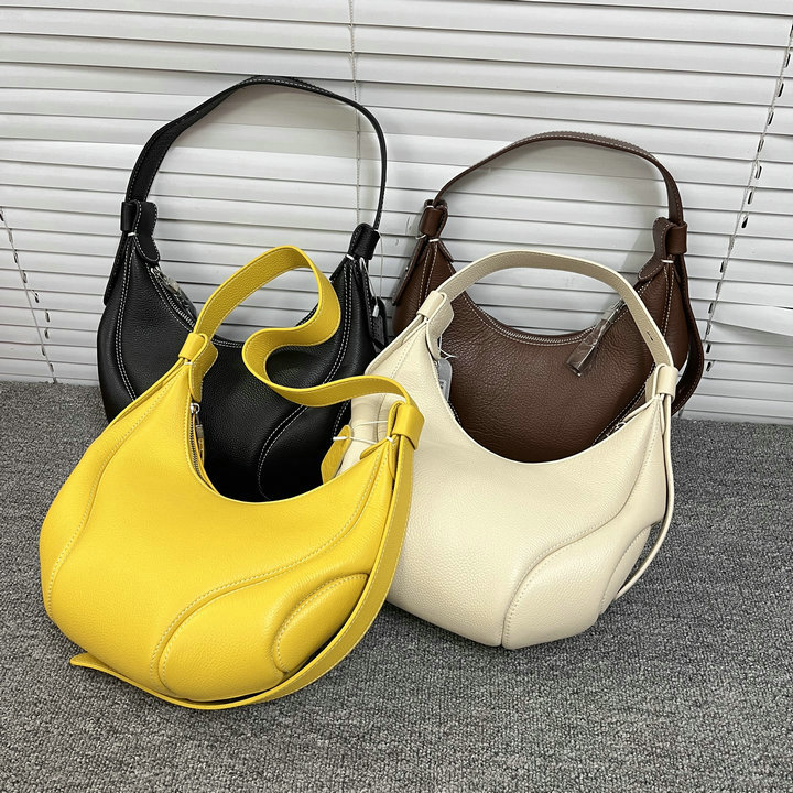 商场撤柜~togo头层牛皮单肩腋下包真皮通勤牛角包斜挎包女尾货 - 图0