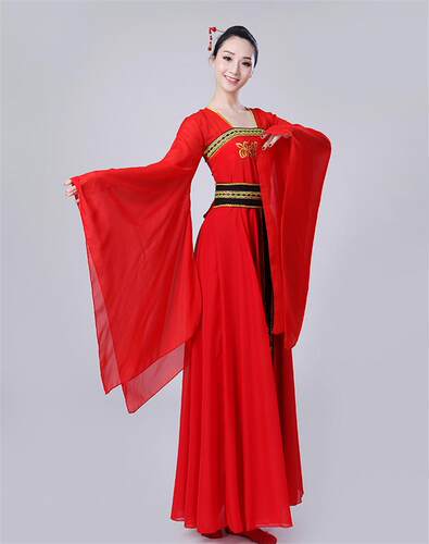 新款古典舞蹈演出服装古代汉服表演服装唐装广袖舞蹈服凉凉仙女服 - 图1