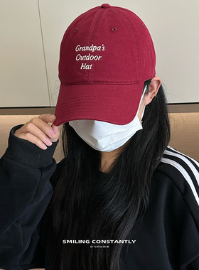 潮流简约字母刺绣显脸小棒球帽韩版新款男女百搭软顶鸭舌帽子遮阳