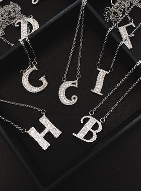 欧美网红简约字母吊坠女吊坠项链