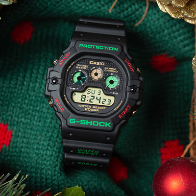卡西欧手表男新款限量g Shock圣诞限定小方表运动手表dw 5700th 虎窝淘