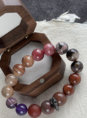 秋日颂歌 原创设计天然水晶玛瑙石头多宝手串 孤品