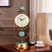 Arctic star metal ceramic table clock jade mute and delicate book room pendulum clock personality fashion seat clock decoration pendulum clock