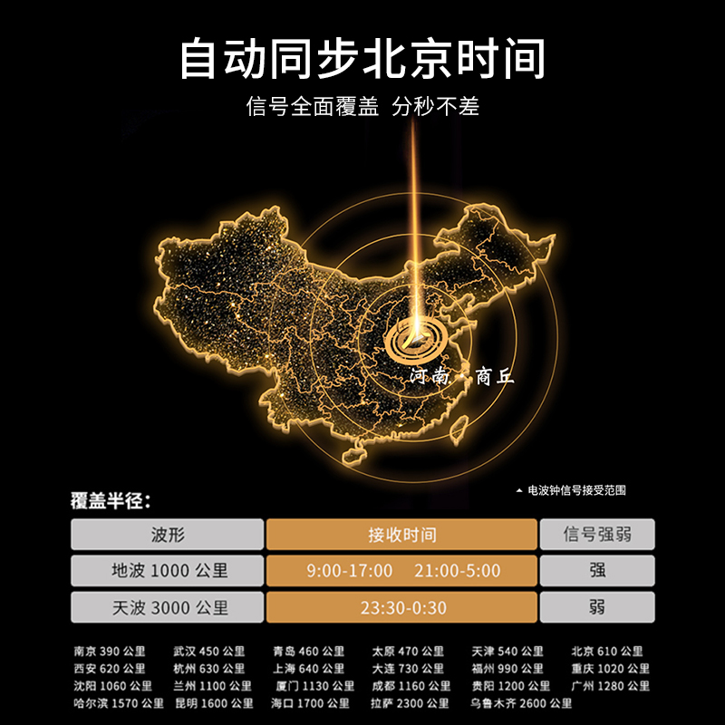 北极星电波挂钟客厅家用现代简约大气时钟免打孔挂墙钟表自动对时-图1